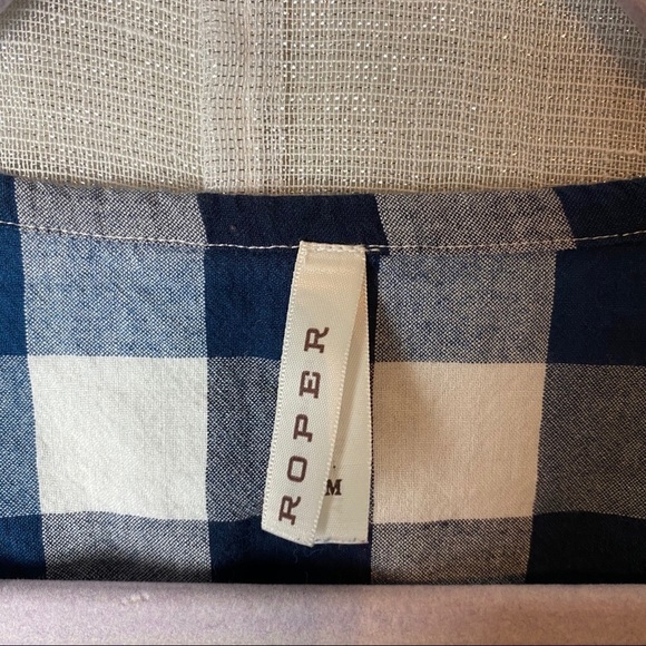 Roper Blue and white with Pink floral top ~M - Picture 2 of 8